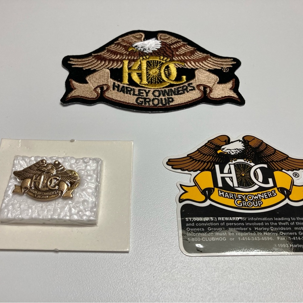 HOG Harley Owners Group Bundle Patch Pin Sticker
